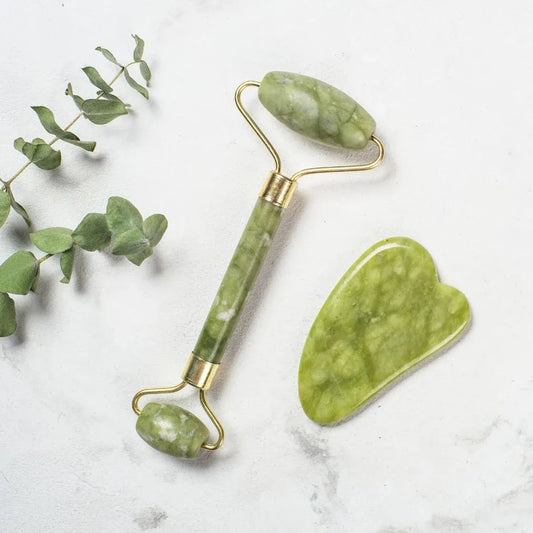 Rodillo y gua sha de jade Femlux