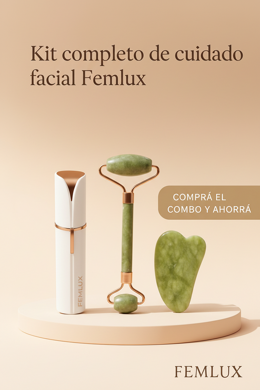 Kit cuidado facial: Depiladora + Rodillo de Jade